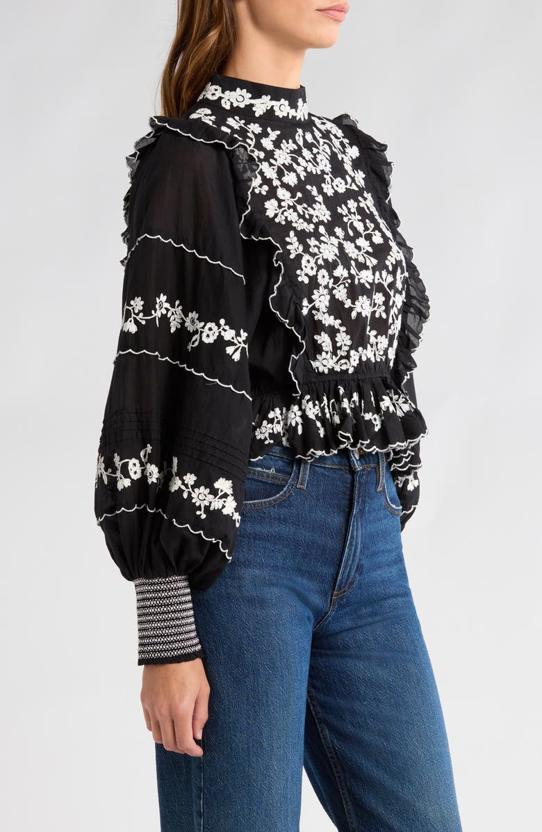 FARM Rio Embroidered Ruffle Top, Alternate, color, 