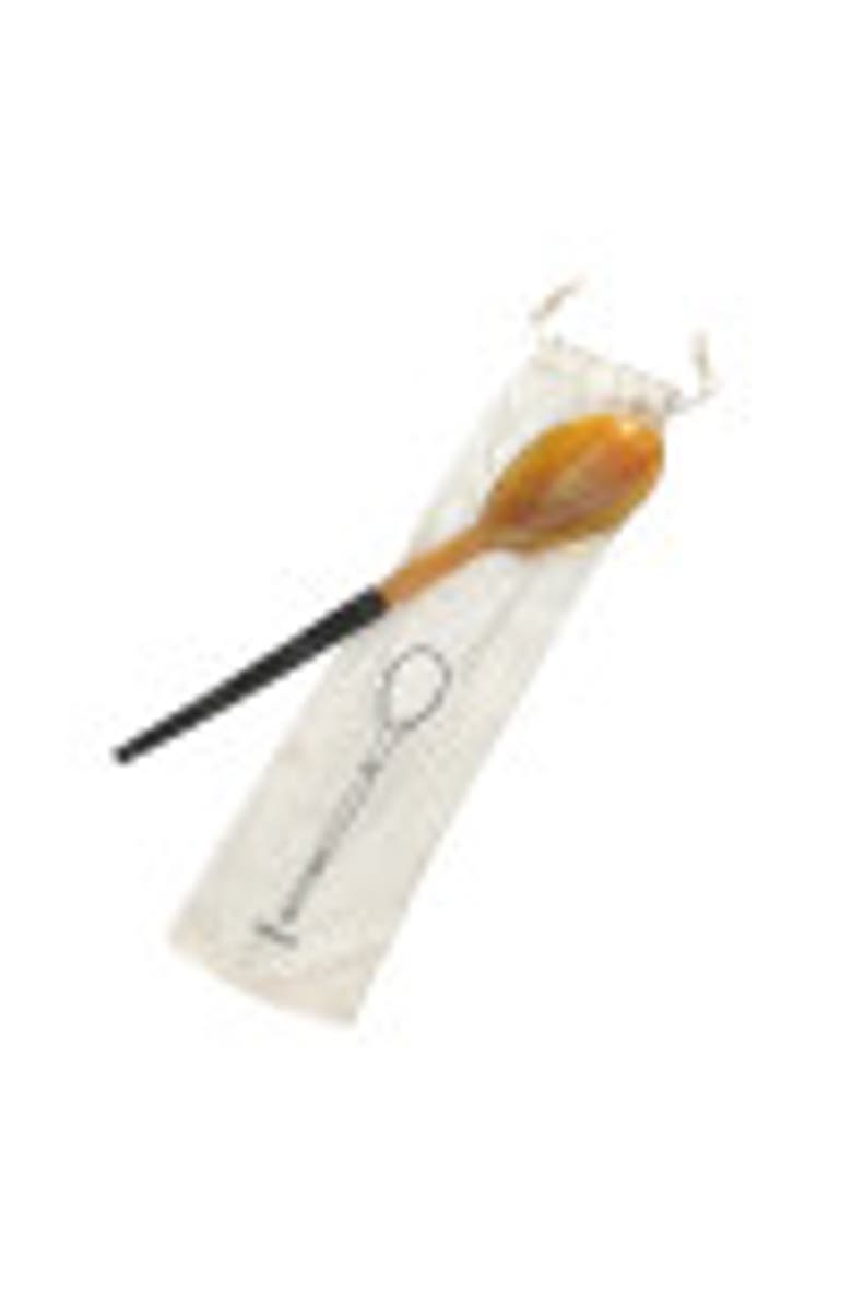 Storied Home Horn Serving Spoon in Printed Drawstring Bag, Alternate, color, Brown