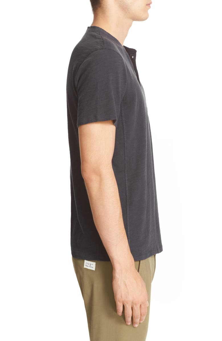 rag & bone Classic Short Sleeve Henley, Alternate, color, Black