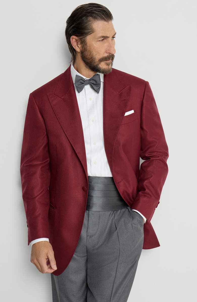 Brunello Cucinelli Tuxedo jacket, Alternate, color, Cherry