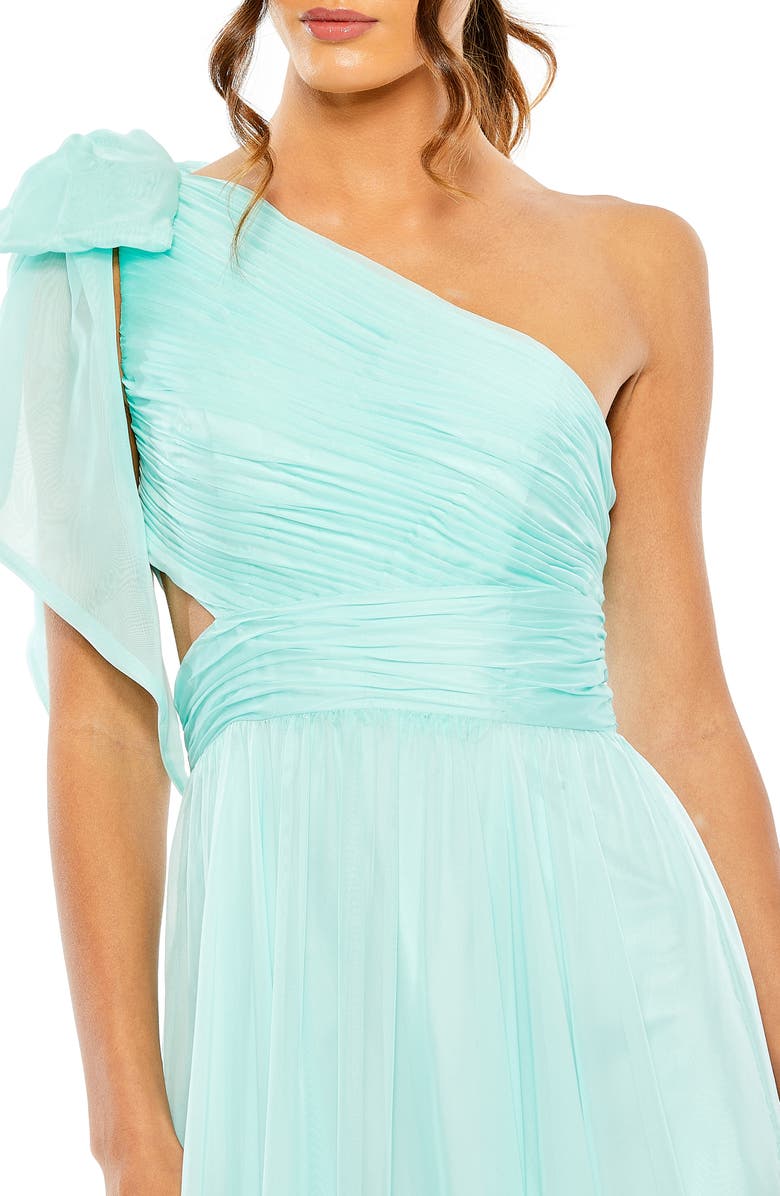 Mac Duggal Ruched Tiered One-Shoulder Gown, Alternate, color, 