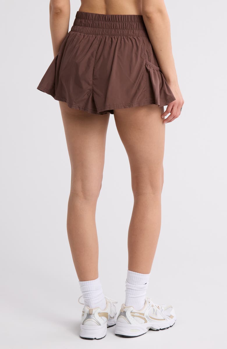 Free People FP Movement Get Your Flirt On Shorts, Alternate, color, Dark Brown