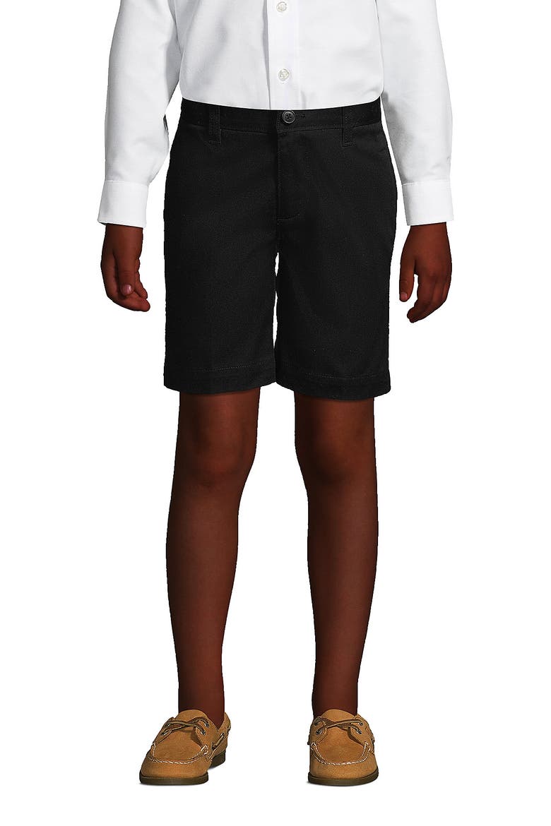 School Uniform Boys Plain Front Blend Chino Shorts, Main, color, Black