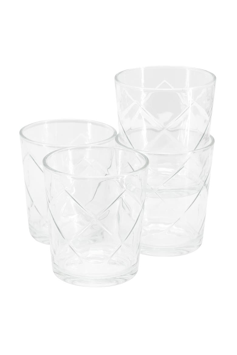 4 Piece 13.5 Ounce Double Old-Fashioned Glass Set, Main, color, Clear