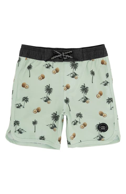 Kids' Scallop Coconut Print Board Shorts (Little Kid)