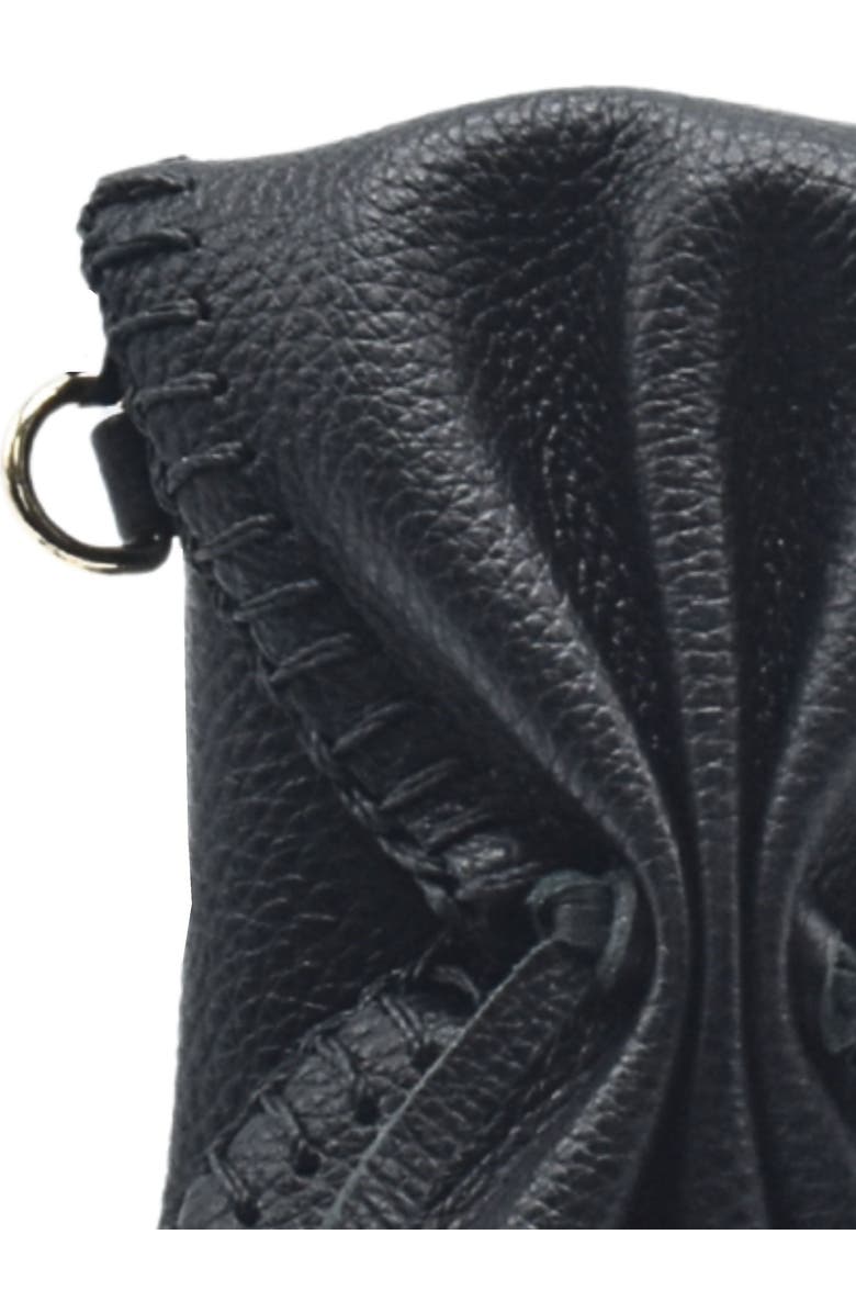 Carlos Falchi Cell Phone Butterfly Leather Bag, Alternate, color, Black Obsidian