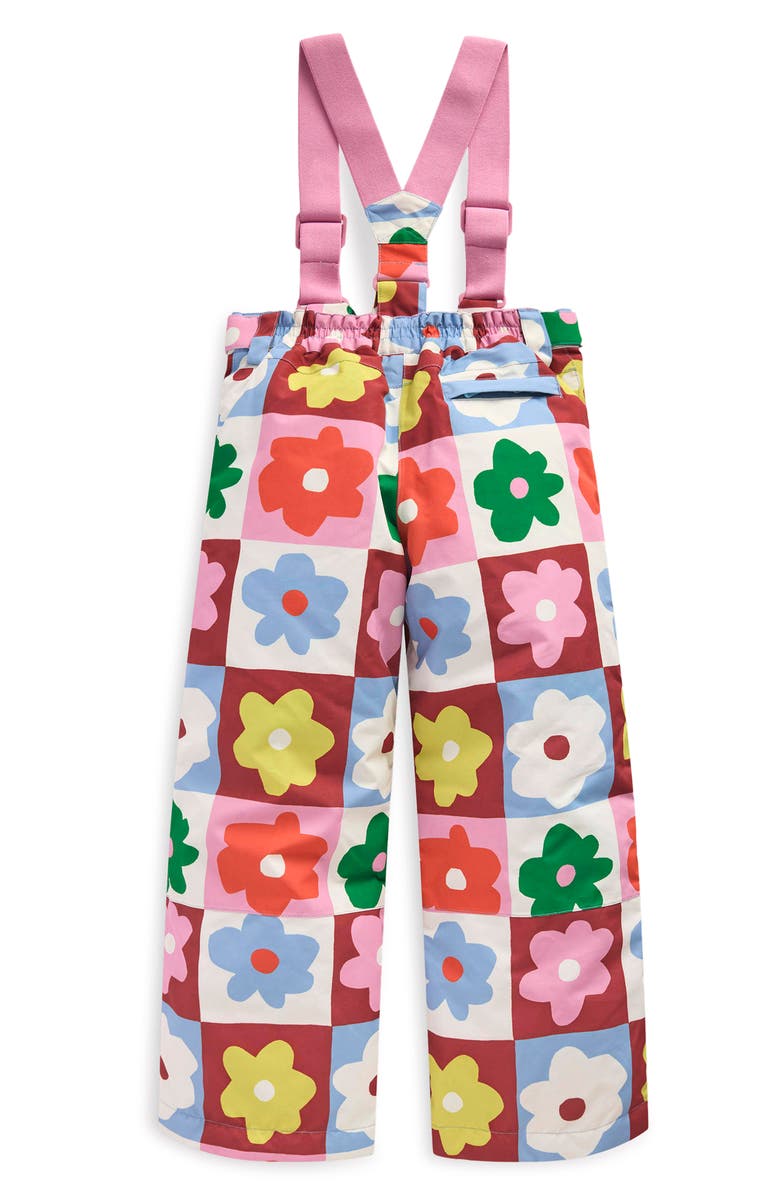 Mini Boden Kids' Floral Print Snow Pants, Alternate, color, Multi Flower Check