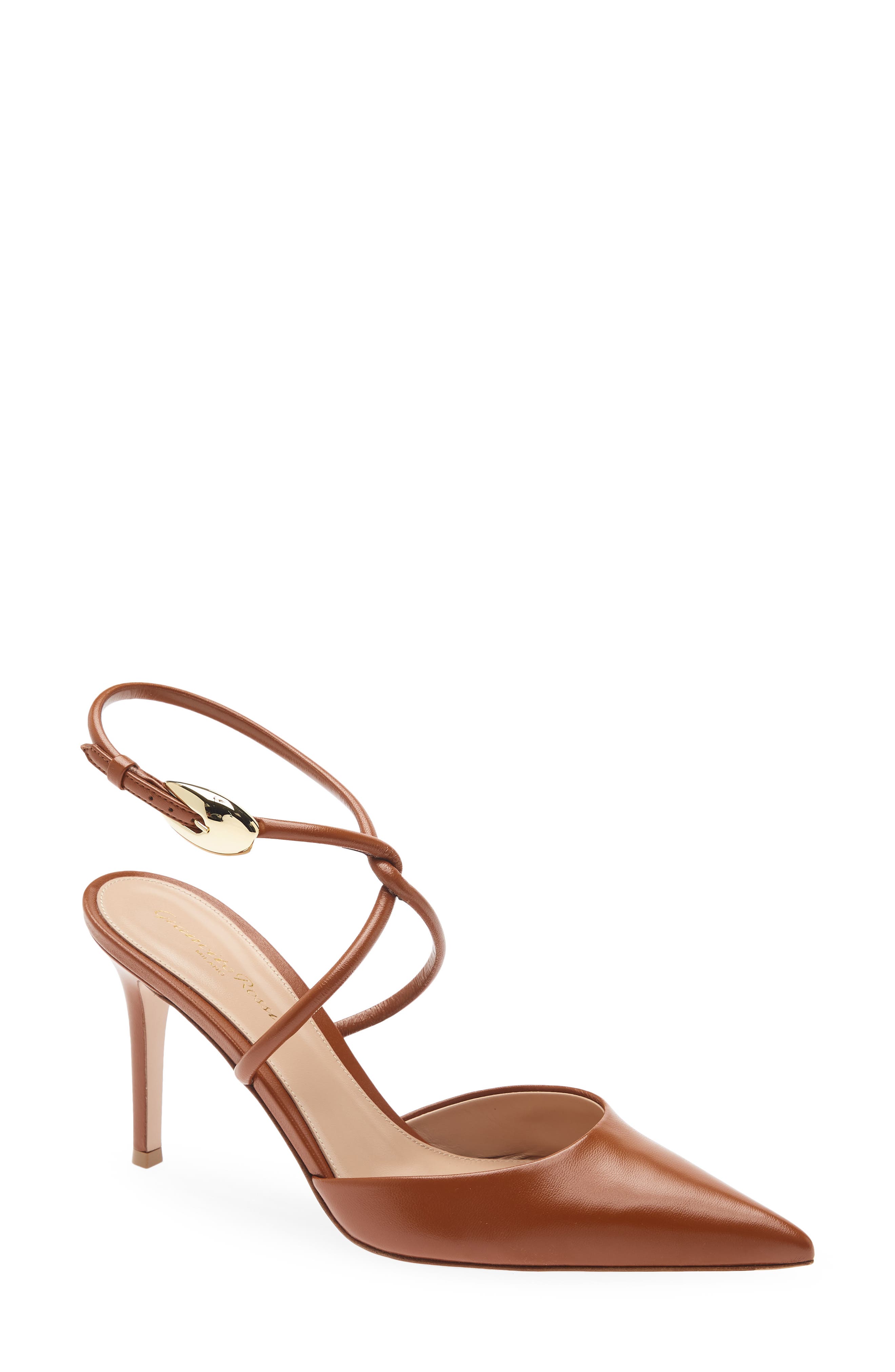 Twist Ankle Strap Pointed Toe Pump, Main, color, SEDONA