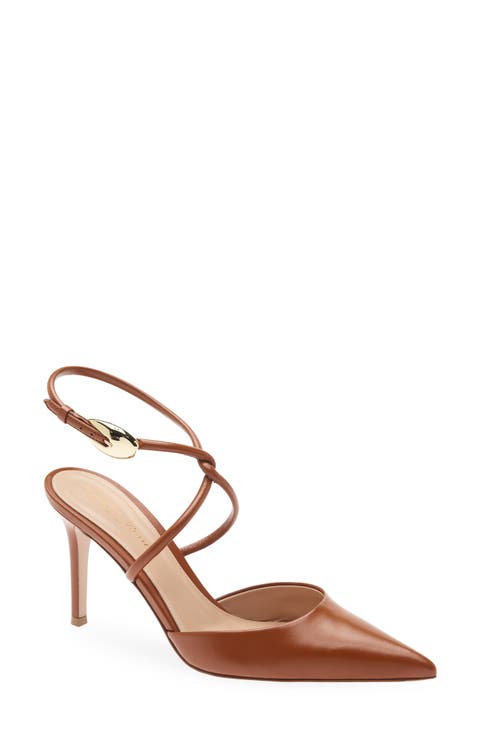 Twist Ankle Strap Pointed Toe Pump