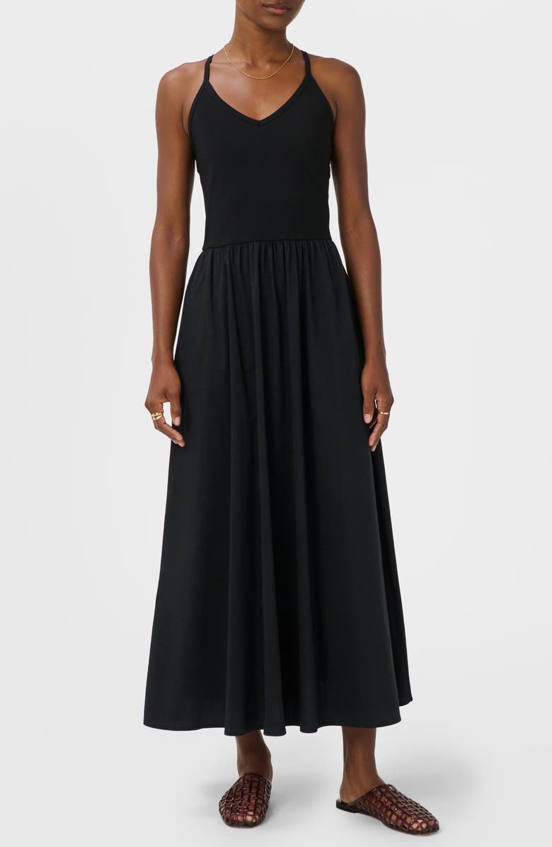 Sweaty Betty Explorer Mixed Media Dress, Main, color, Black