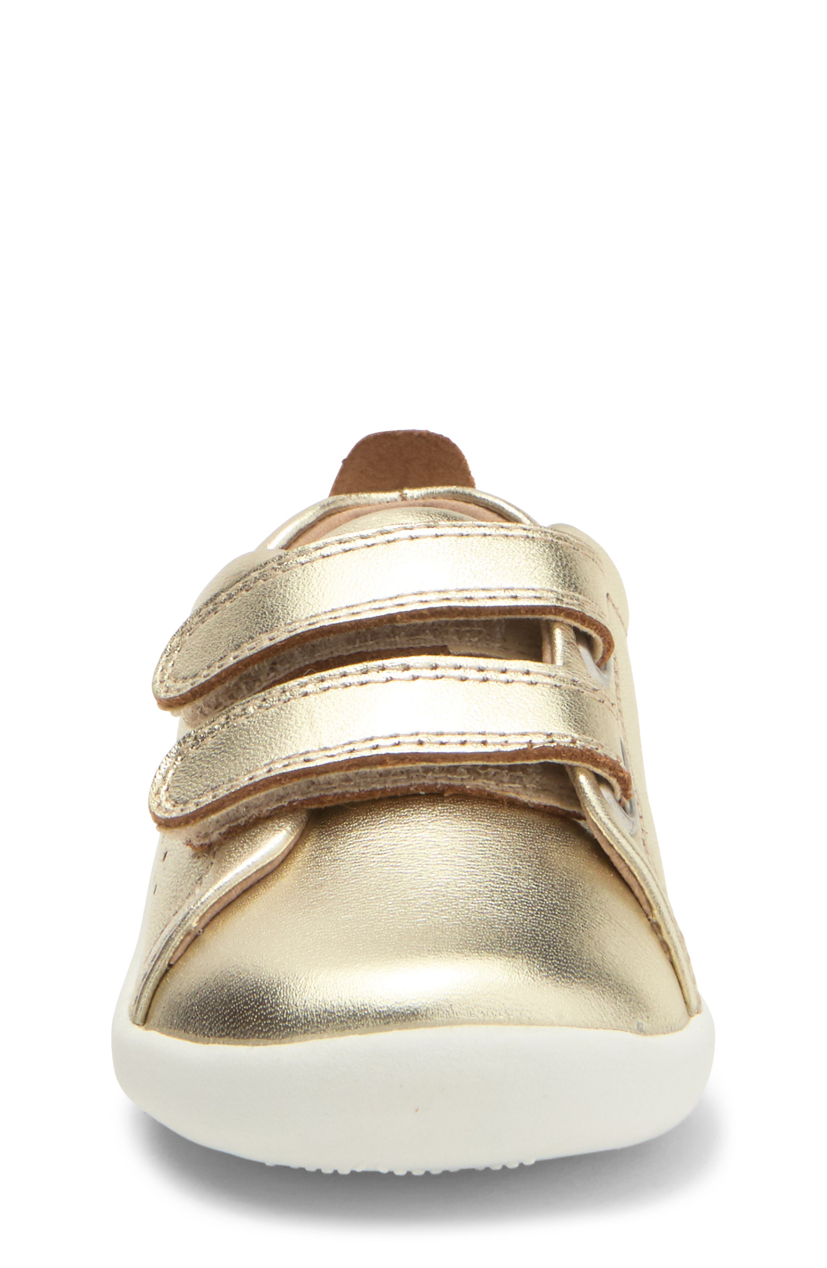 Kids' Metallic Leather Sneaker, Alternate, color, GOLD