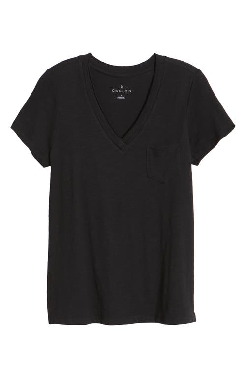 Caslonr Caslon(r) Cotton & Modal V-neck T-shirt In Black