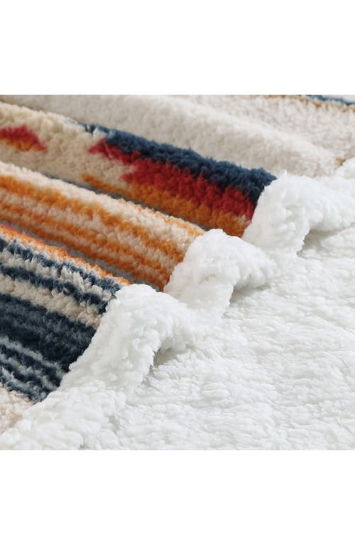 Wrangler Coyote Sands Sherpa Reversible Throw Blanket In Light Beige