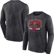 FANATICS Men's Fanatics Branded Heather Charcoal Toronto Raptors Front Court Press Snow Wash Long Sleeve T-Shirt