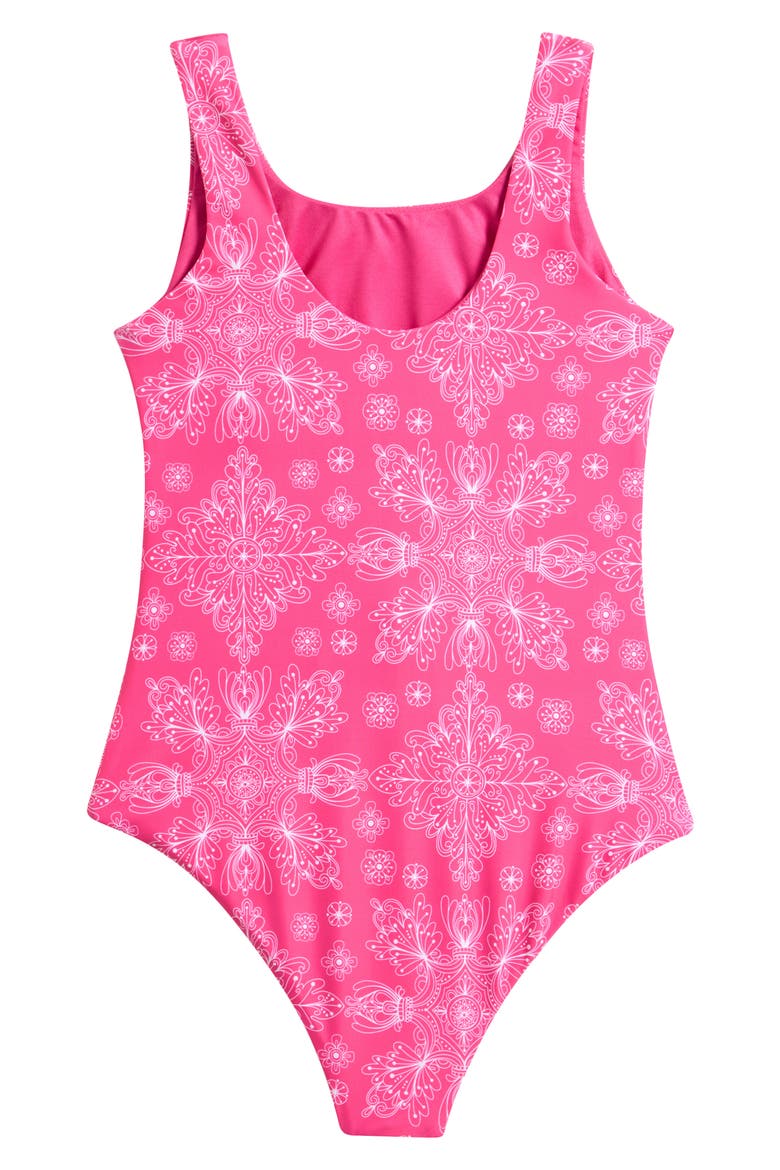 Kids' Cutout One-Piece Swimsuit, Alternate, color, FUCHSIA