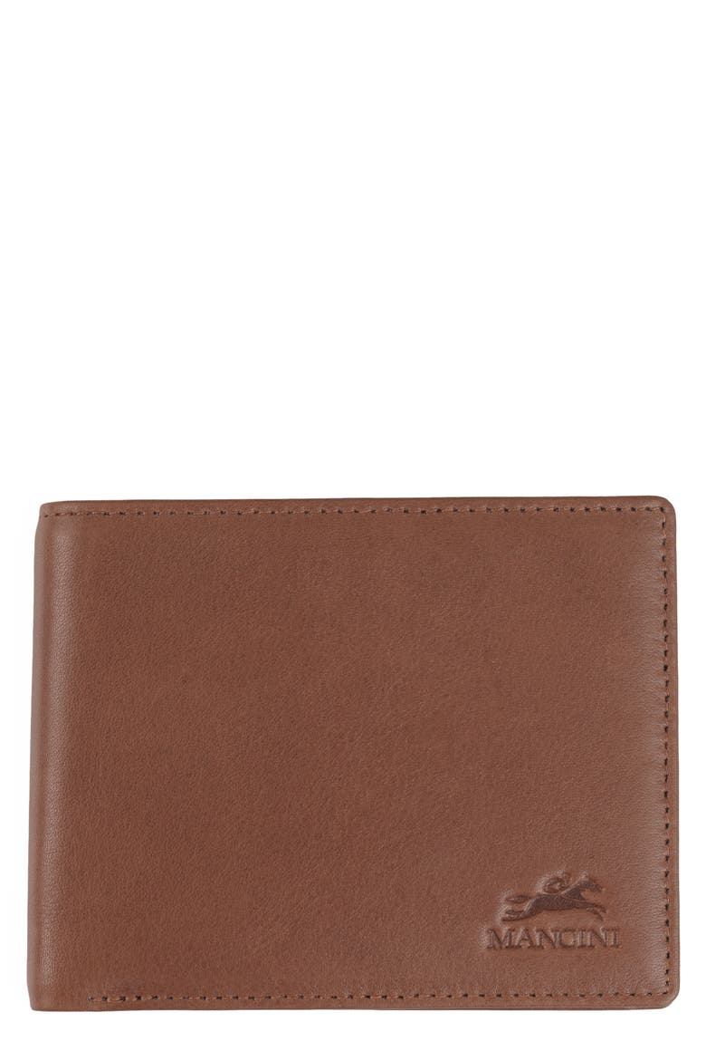 RFID Leather Billfold Wallet, Main, color, BROWN