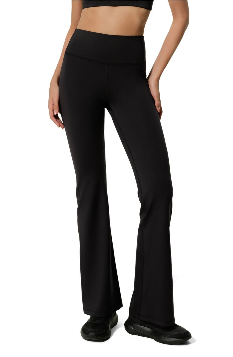 Lilysilk Women's Silk Contour High Rise Flared Drape Flow Leggings, Main, color, Black