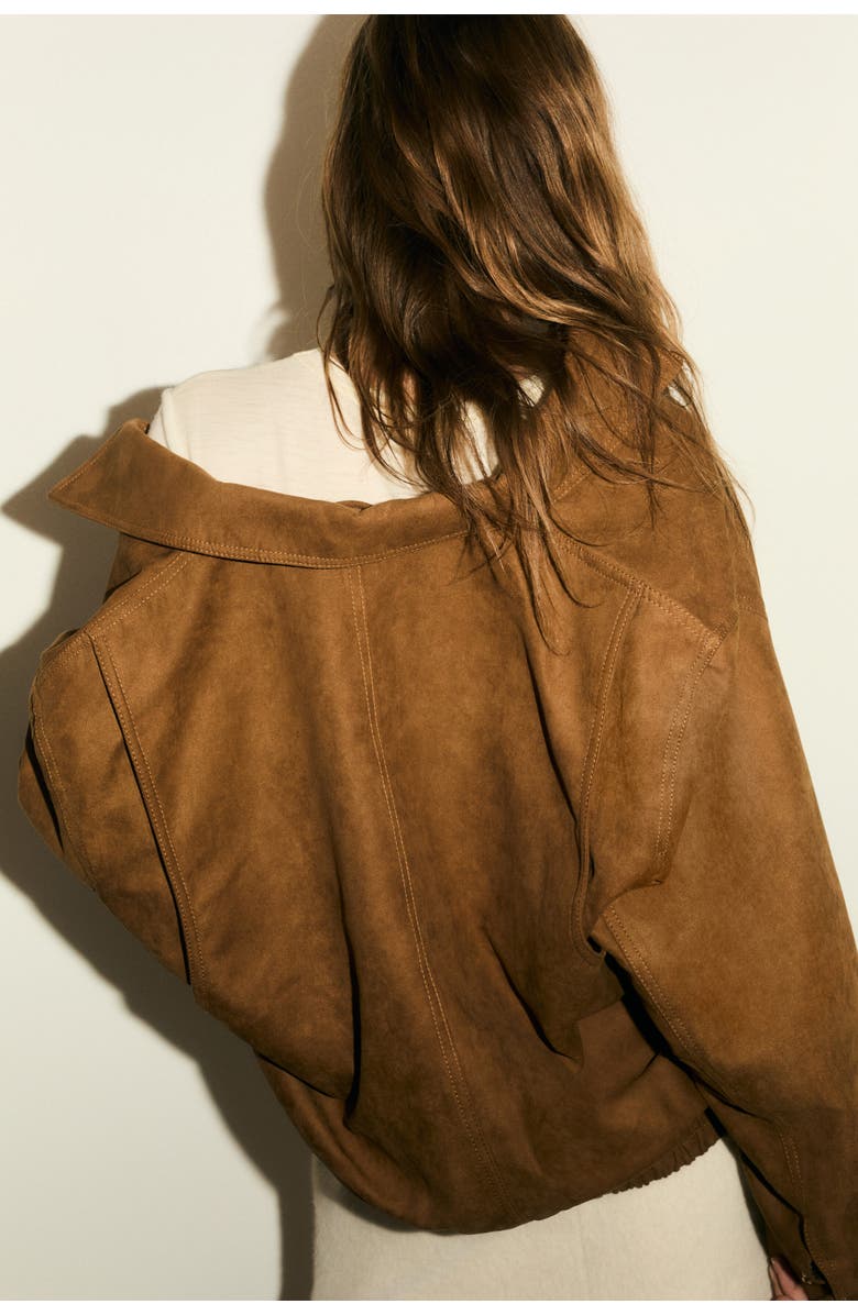 H&M Napped Jacket, Alternate, color, Dark Beige