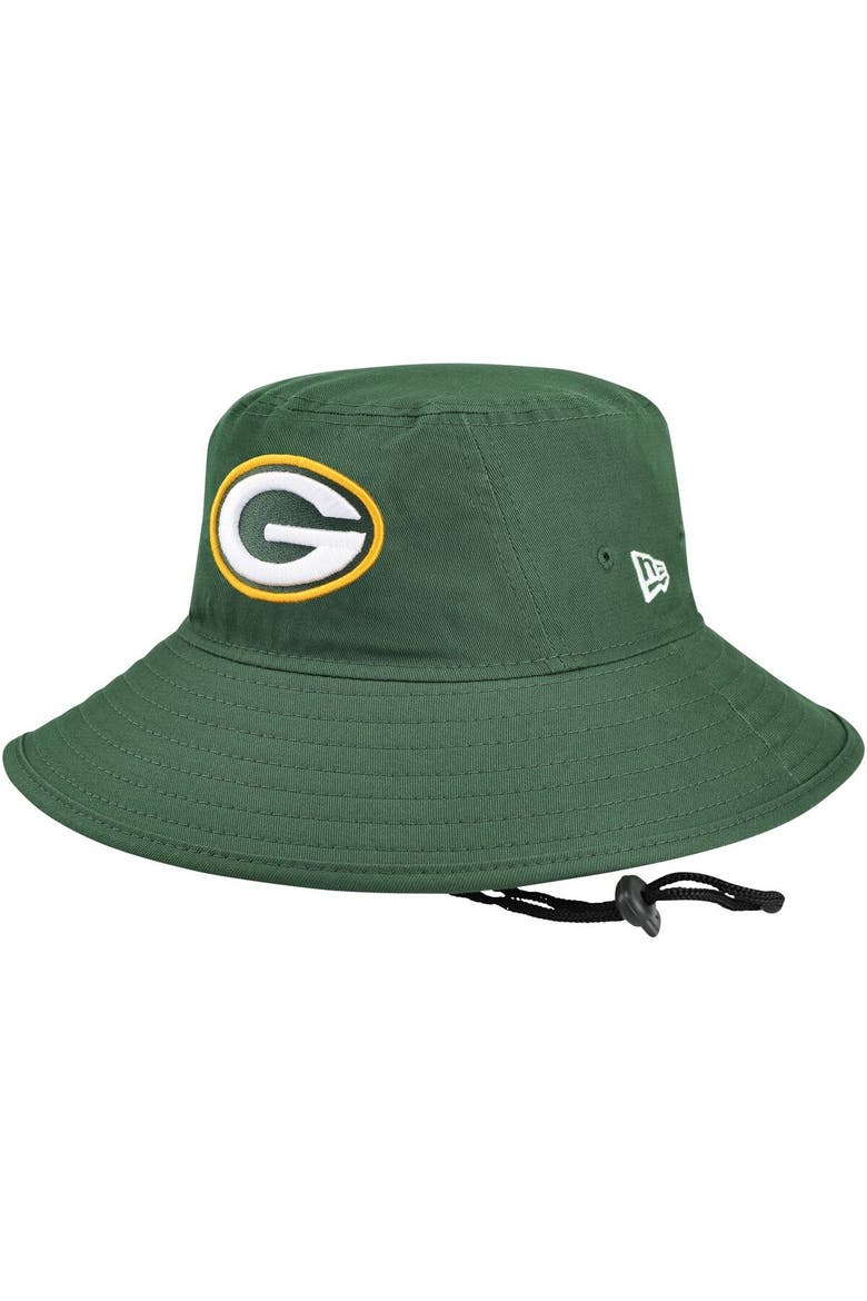 Men's New Era Green Green Bay Packers Main Bucket Hat, Main, color, Green