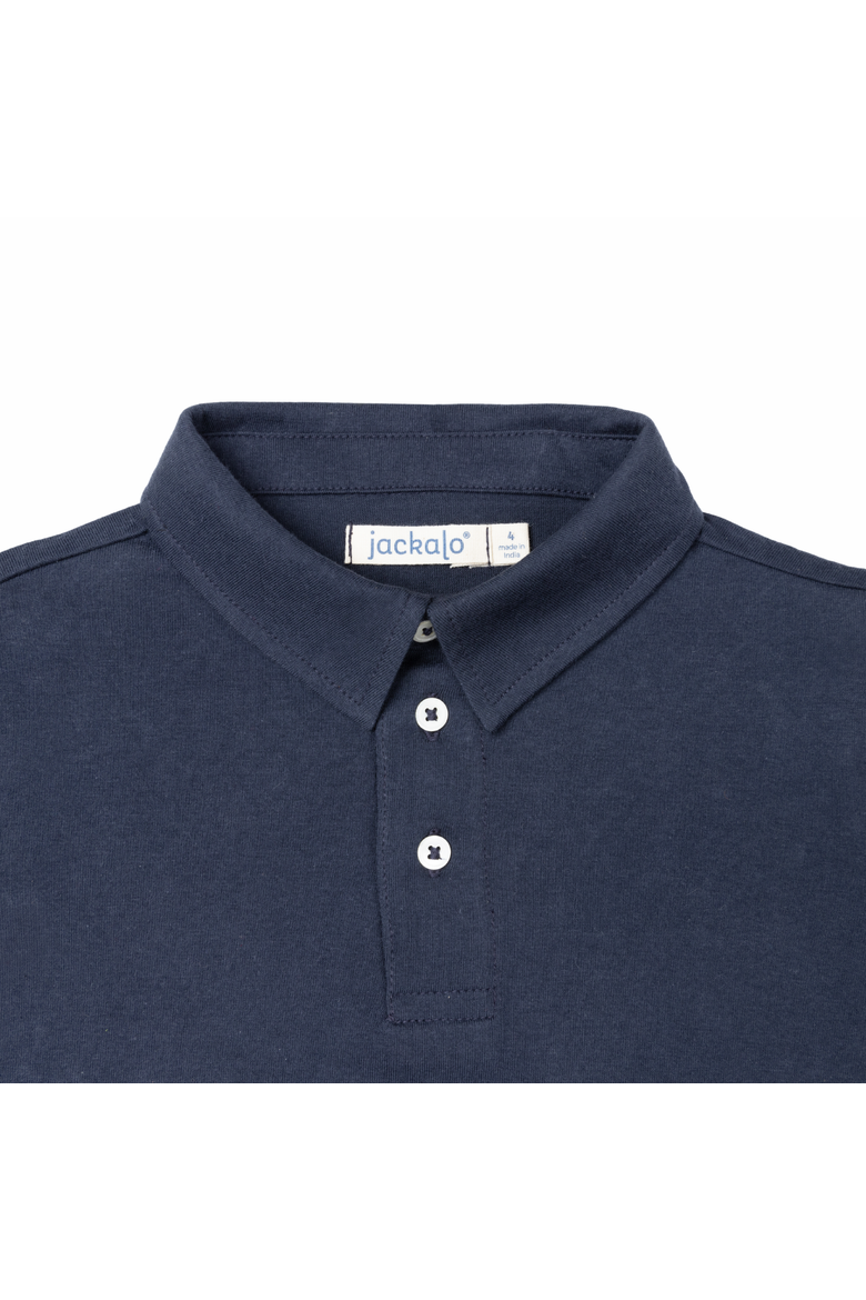 Kids' Organic Cotton Jersey Alex Polo T-Shirt, Alternate, color, Navy