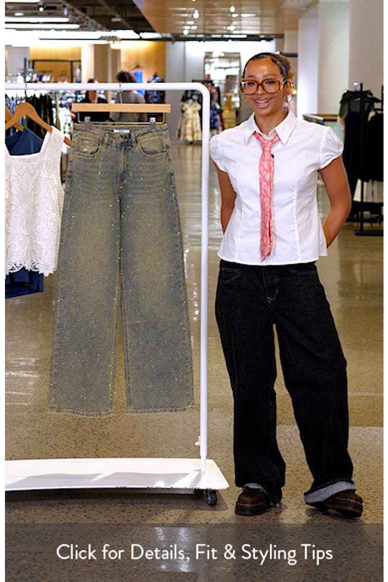 Embellished High Waist Wide Leg Jeans video