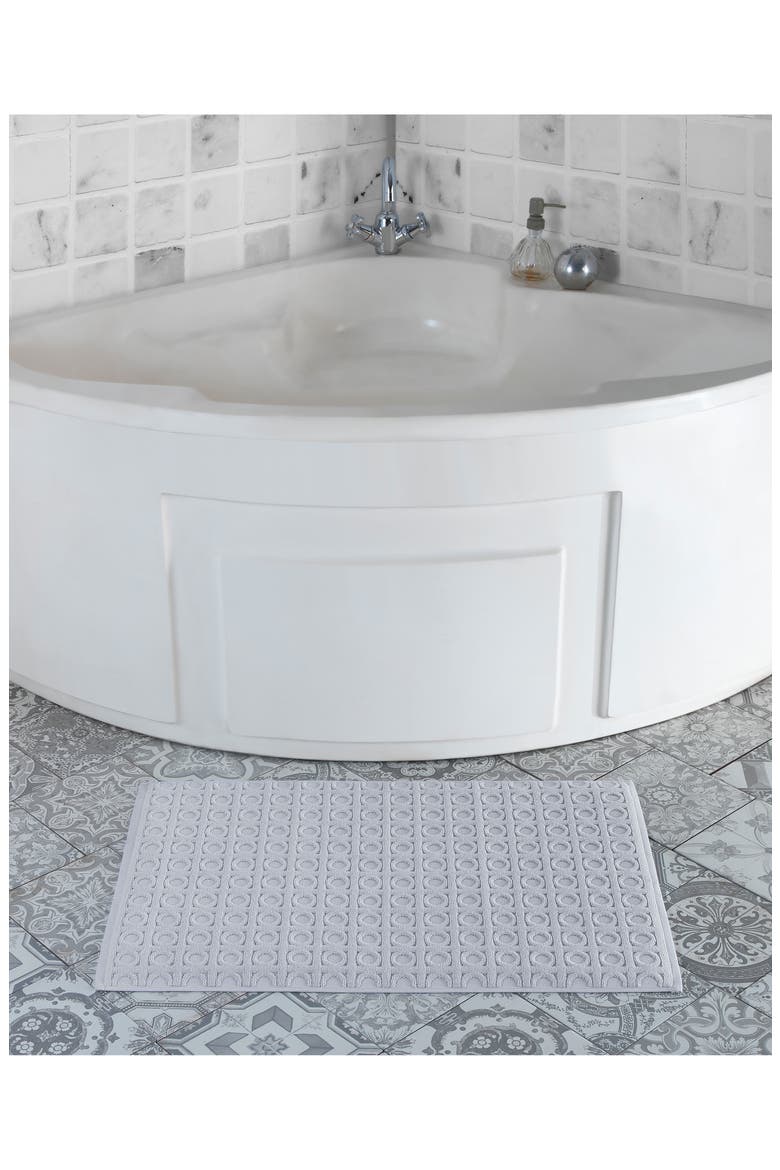 Circle in Square Bath Mat, Alternate, color, SILVER