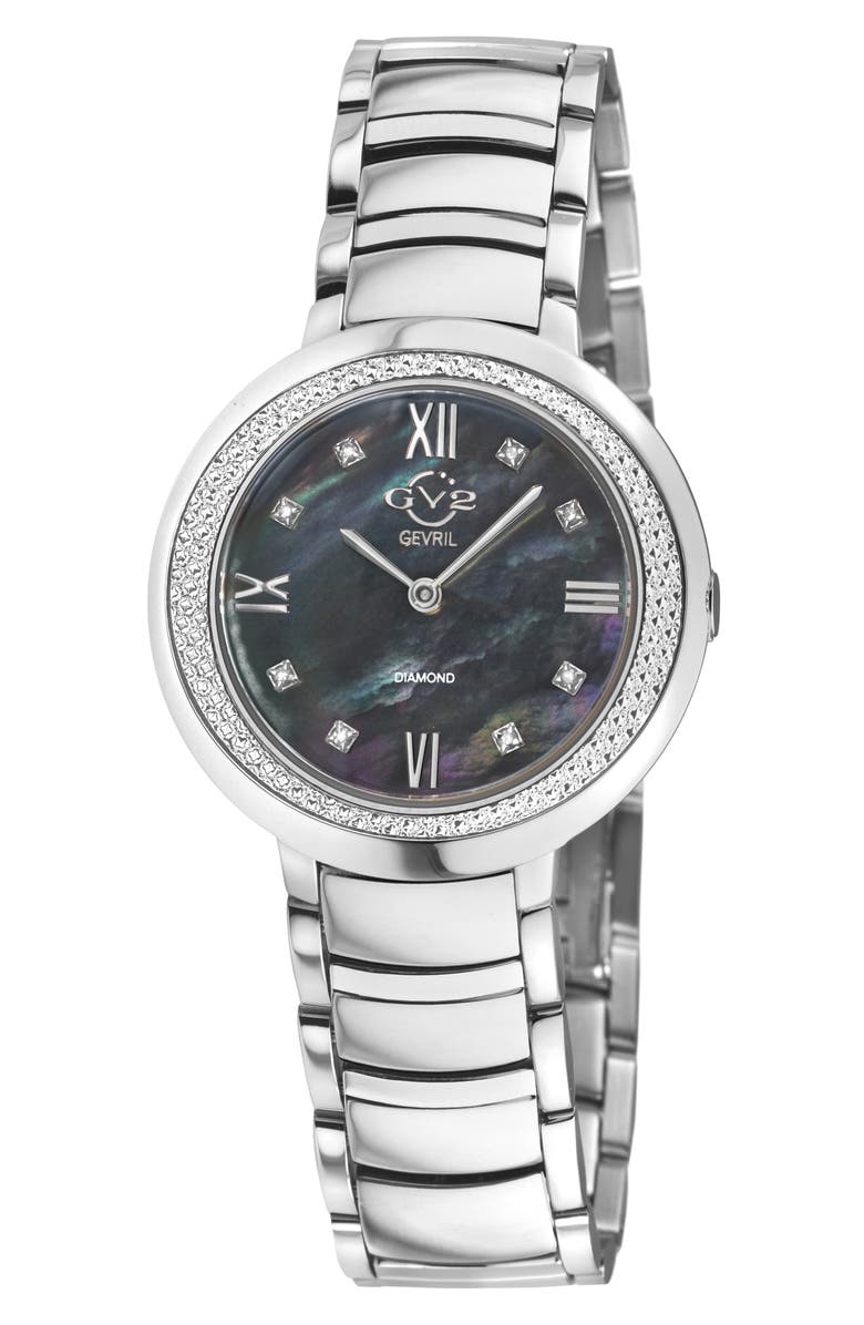 GV2 Amalfi Mother-of-Pearl Swiss Diamond Watch, 34mm - 0.04ct., Main, color, Silver
