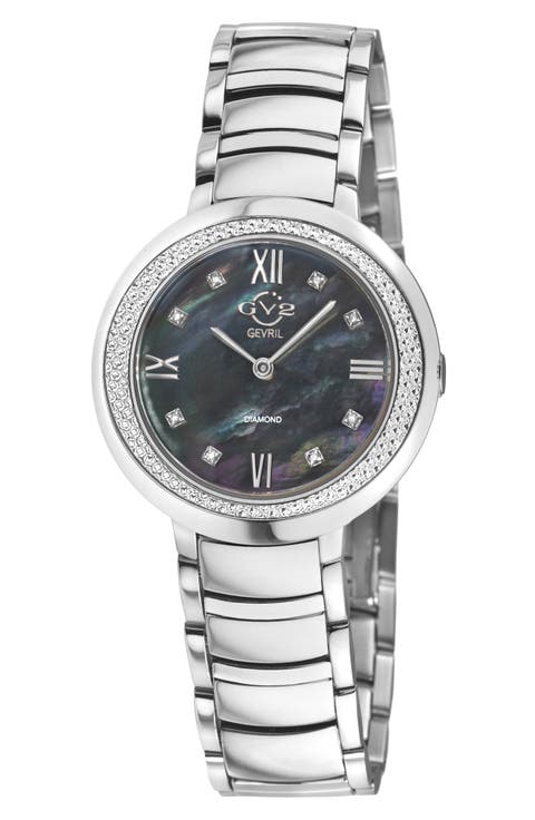Amalfi Mother-of-Pearl Swiss Diamond Watch, 34mm - 0.04ct.