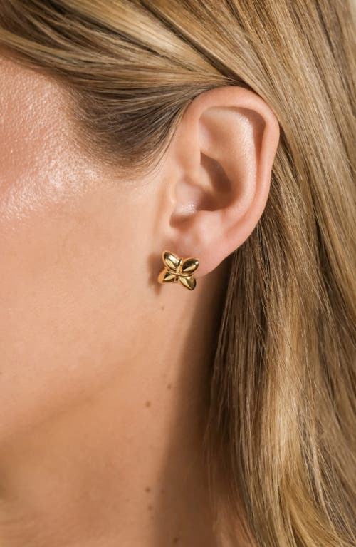Sterling Forever Erin Pointed Stud Earrings In Gold
