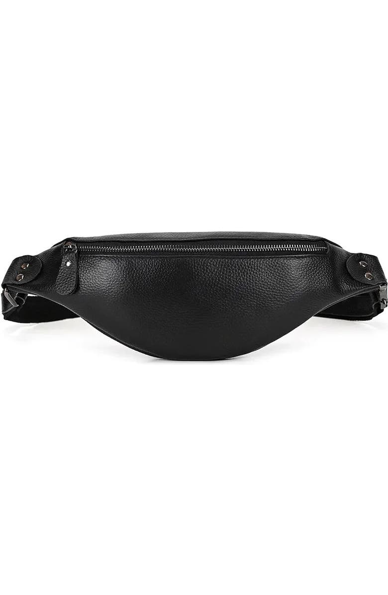 STEEL HORSE LEATHER The Walcott Leather Waist Bag | Black Leather Fanny Pack, Main, color, Black
