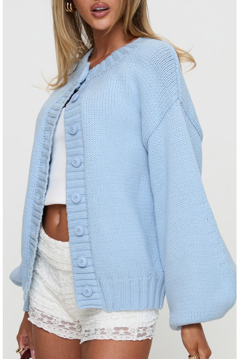 Edern Cotton Blend Cardigan, Alternate, color, BLUE
