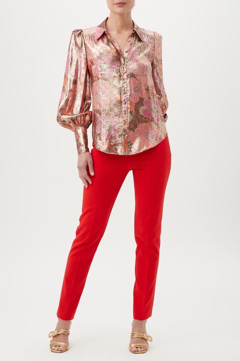 Sagittarius Floral Metallic Top