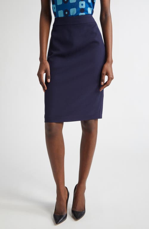 St John St. John Collection Stretch Twill Pencil Skirt In Blue