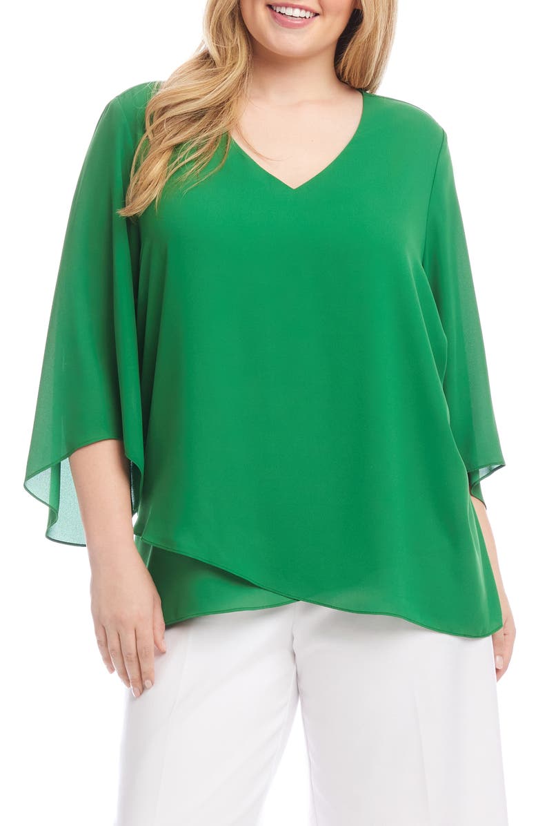 Karen Kane Crossover Hem Asymmetric Top, Main, color, 