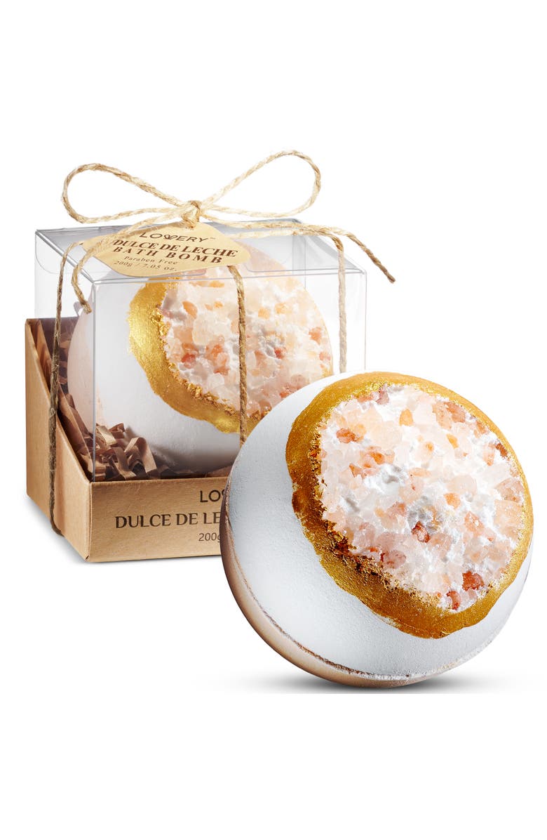 Lovery Handmade Dulce De Leche Bath Bomb, Alternate, color, Gold / White / Peach