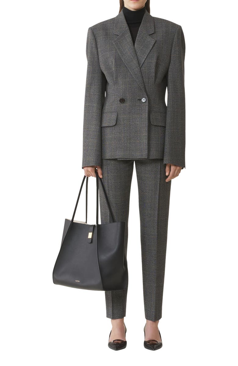 Lanvin Prince Of Wales Wool Cigarette Pants, Main, color, 