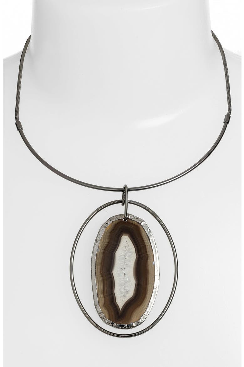 Agate Collar Necklace, Alternate, color, ONYX