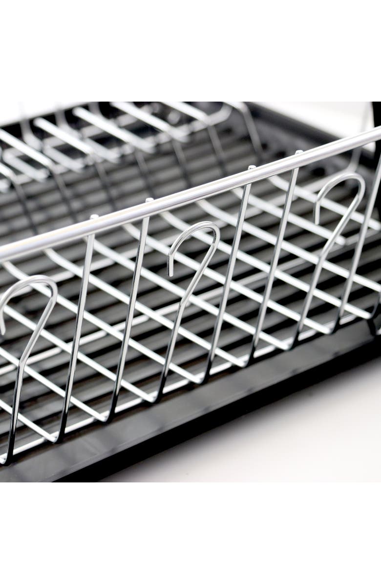 Better Chef 16in Chrome Dish Rack with Black Draining Tray, Alternate, color, Black