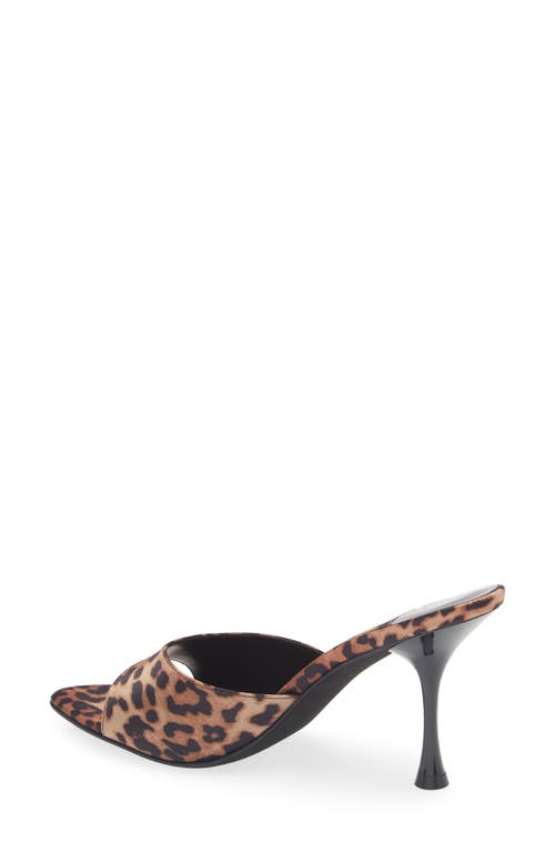 Jeffrey Campbell Agent Slide Sandal In Beige Black Cheetah Satin