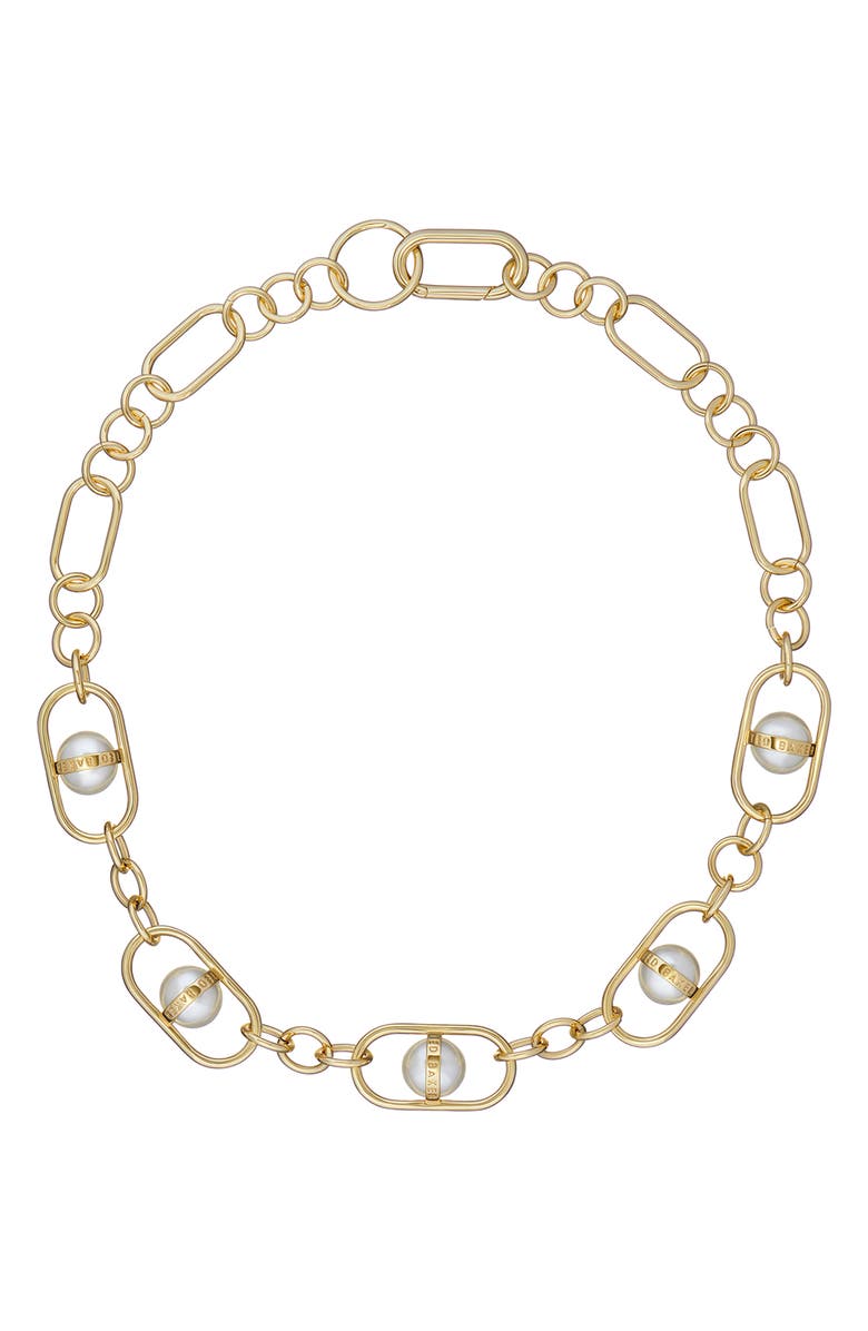 Ted Baker London Perriet Imitation Pearl Chain Statement Necklace, Main, color,
