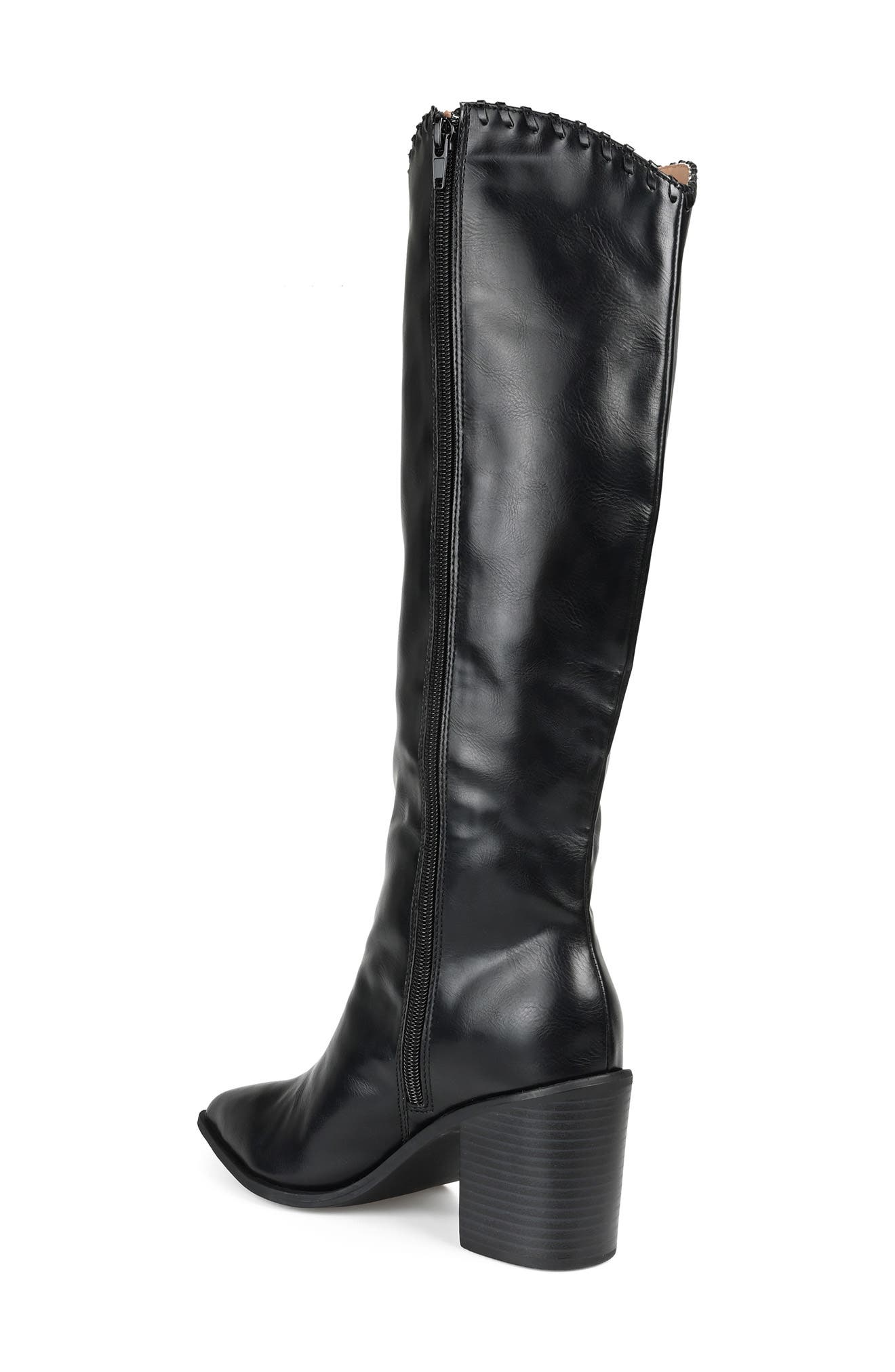 Journee Collection Daria Vegan Leather Block Heel Boot, Alternate, color, 