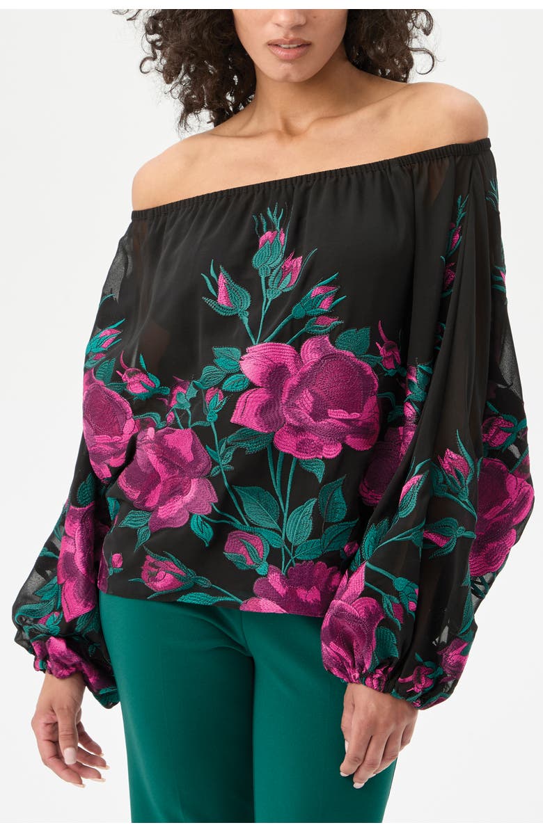 Trina Turk Soho 2 Off the Shoulder Embroidered Top, Alternate, color, Multi
