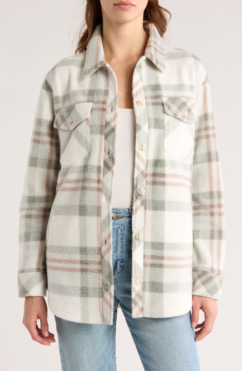 Thread & Supply Plaid Polar Fleece Shacket, Main, color,