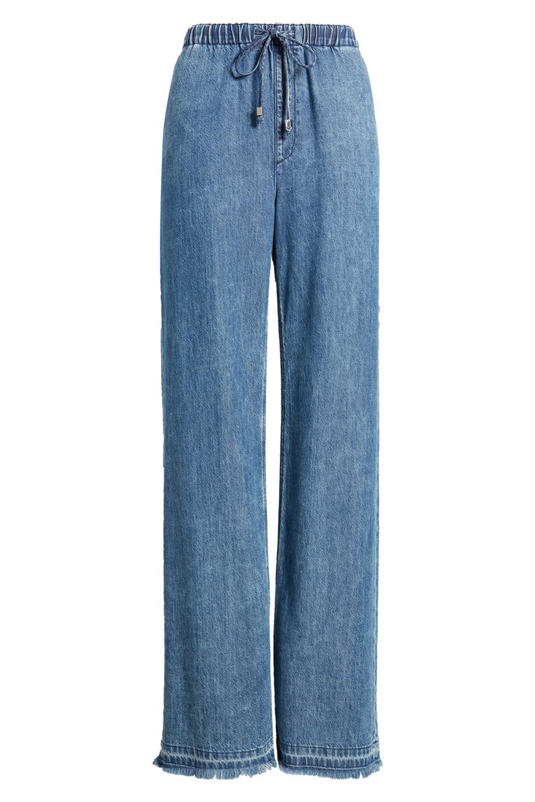 Ultra Featherweight Logan Pull-On Wide Leg Denim Pants, Alternate, color, DELMAR