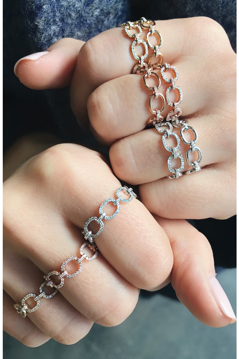 Diamond Chain Link Ring, Alternate, color, YELLOW GOLD