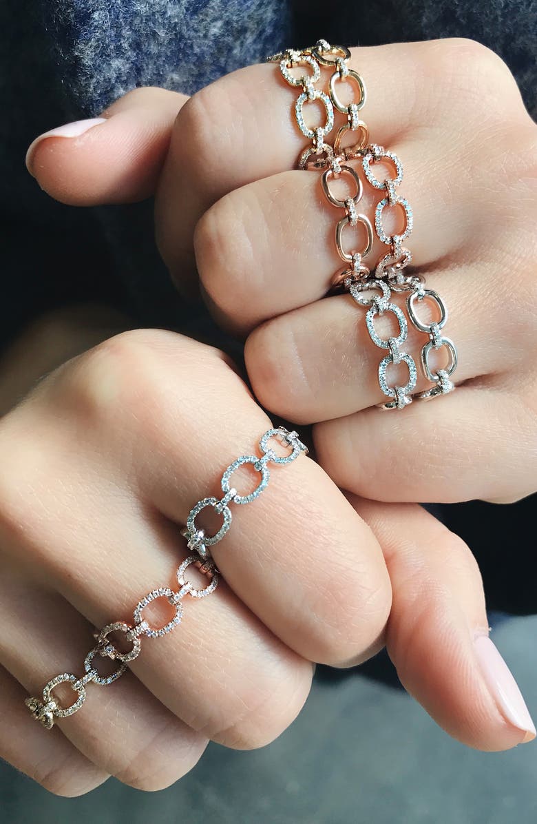 EF Collection Diamond Chain Link Ring, Alternate, color, 