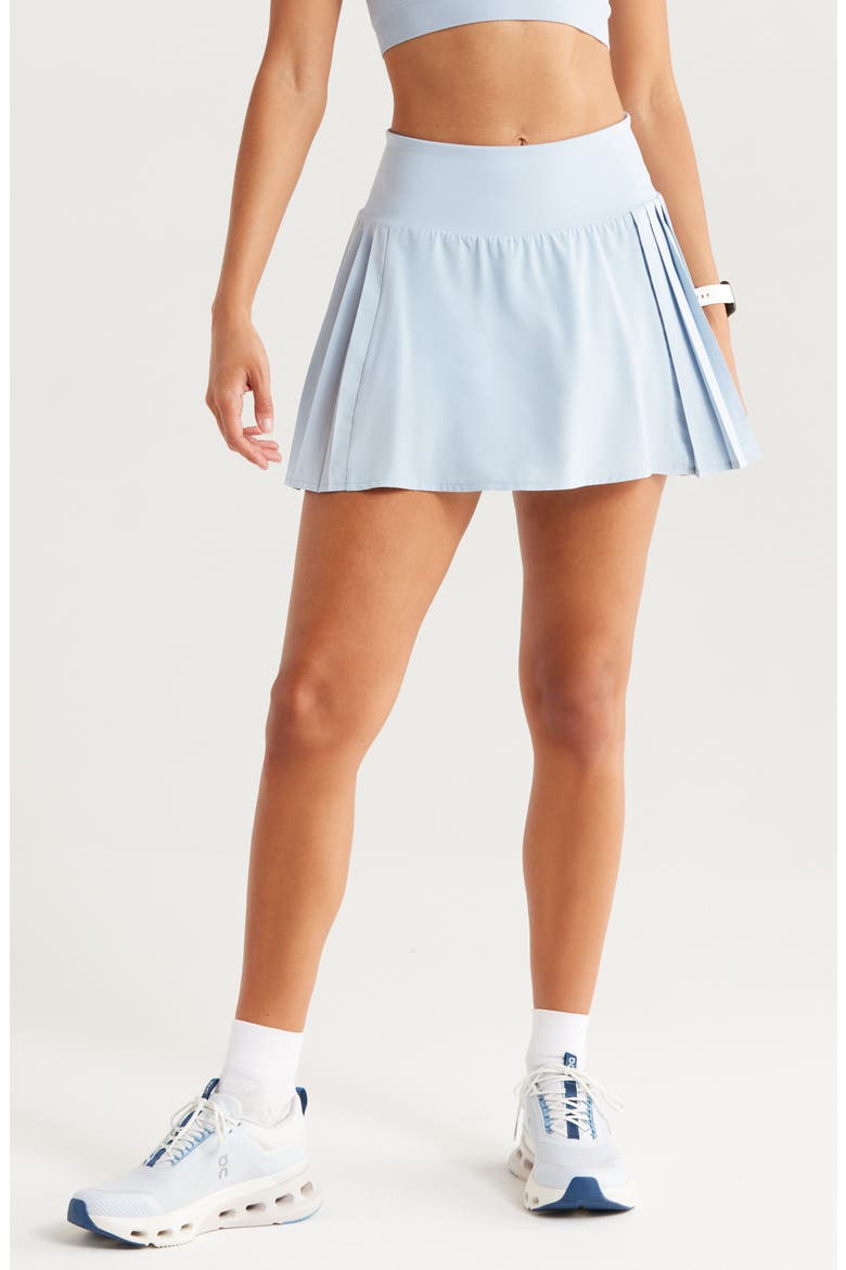 Sunburst High Waist Pleated Tennis Skort, Main, color, BLUE FOG