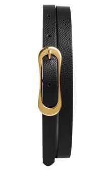 Bruno Magli Carla Slim Pebbled Leather Belt