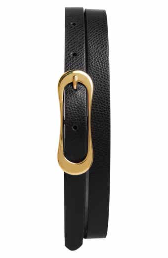 Bruno Magli Carla Slim Pebbled Leather Belt