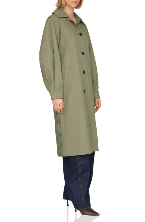 Avec Les Filles Stripe Back Balloon Sleeve Coat In Green